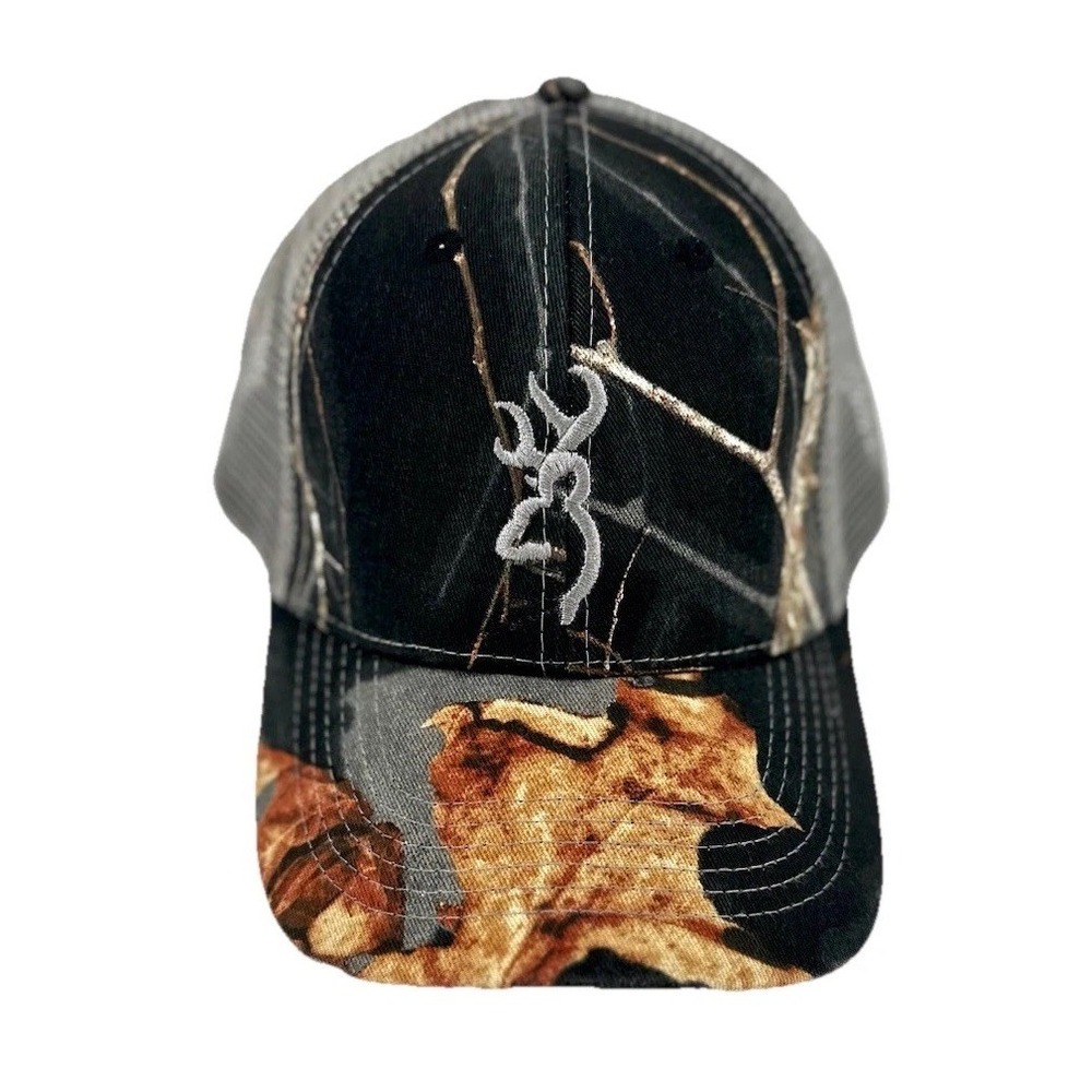Browning Buckmark Camo Trucker Hat Snapback Mesh Hunting Men's OSFM